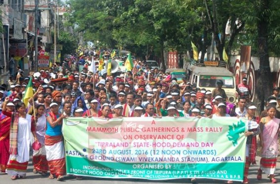IPFT organised mass rally in demand of Twipraland IPFT organised mass rally in demand of Twipraland